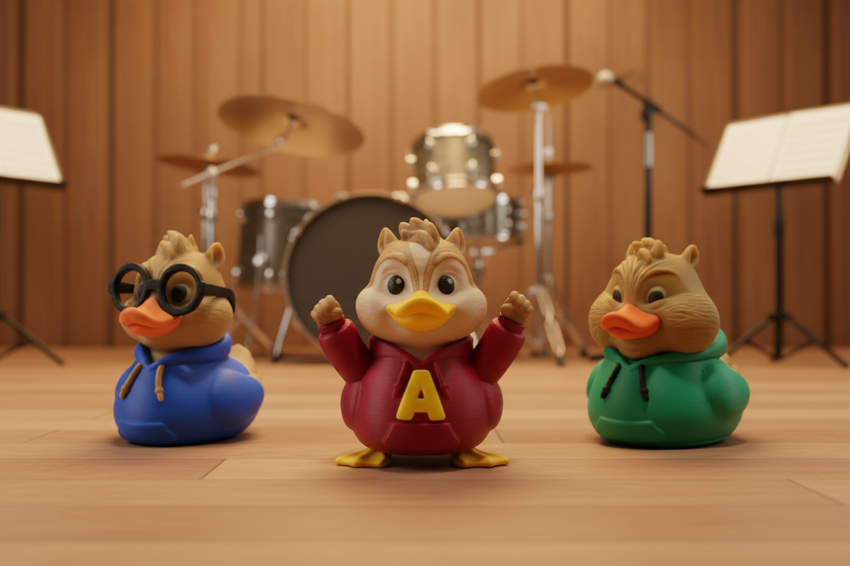 Chipmunks-inspired duck collection
