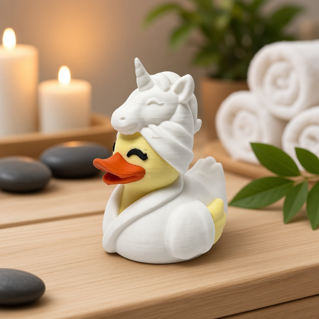 Spa Duck With Unicorn 45° front-left view (themed)