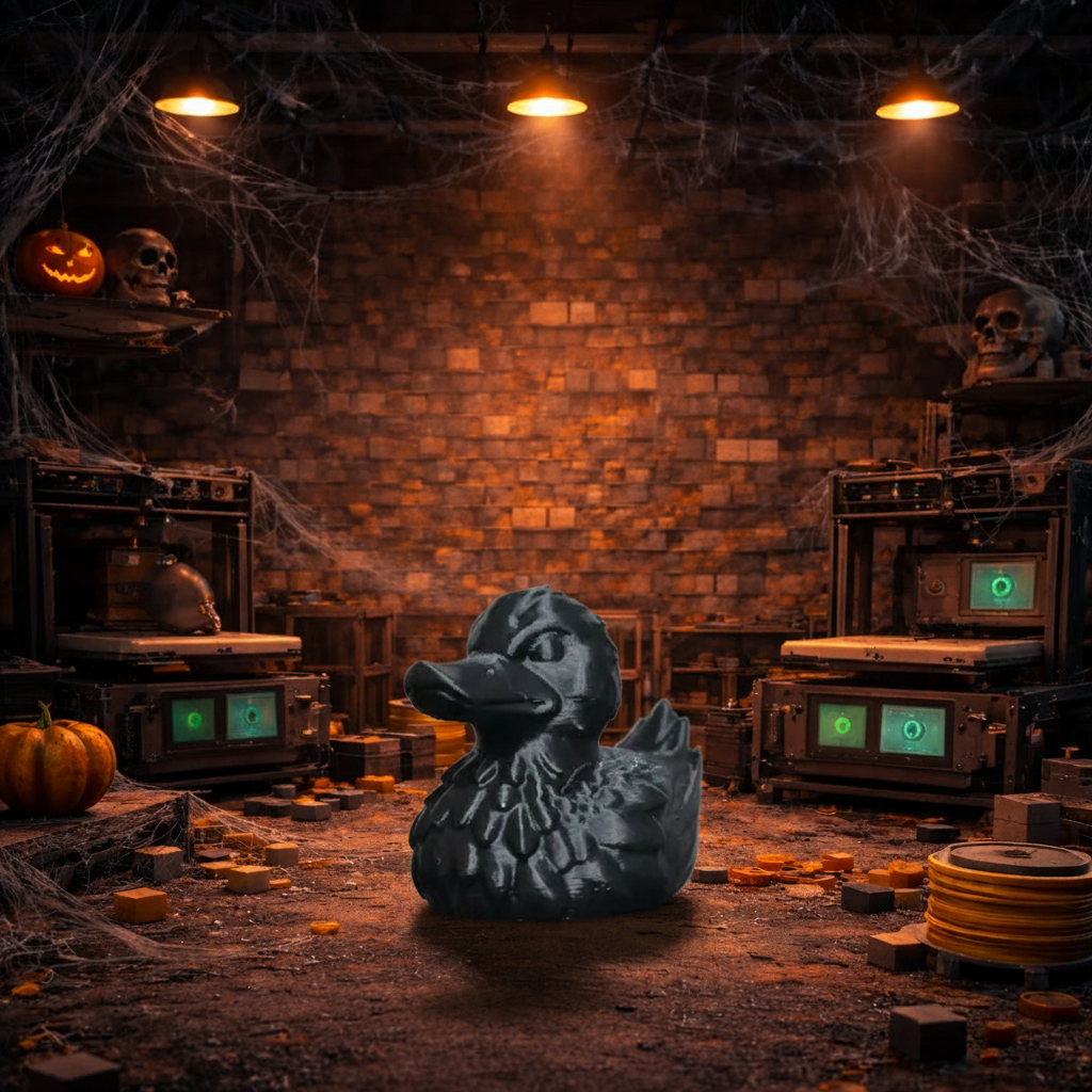 Black Raven Duck - Image 2 with spooky background