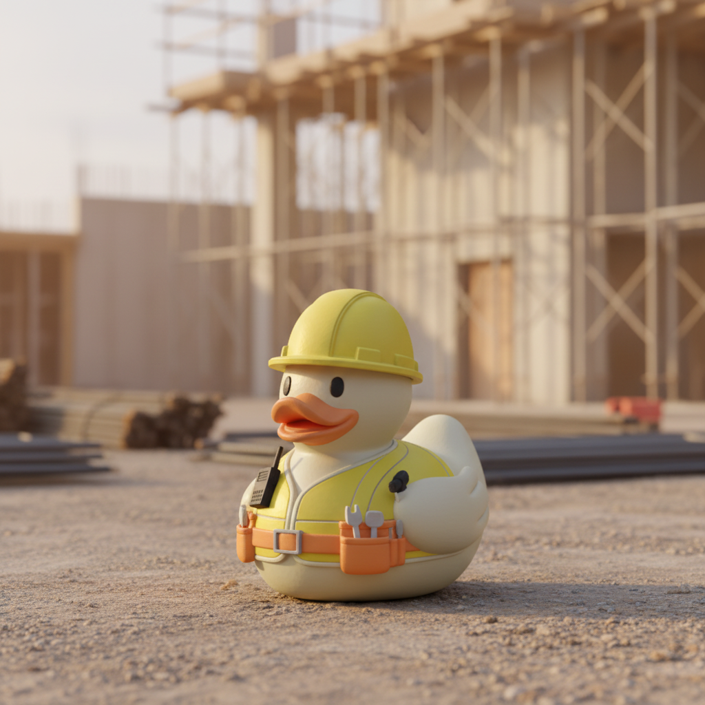 Construction Worker Duck — Camera Facing