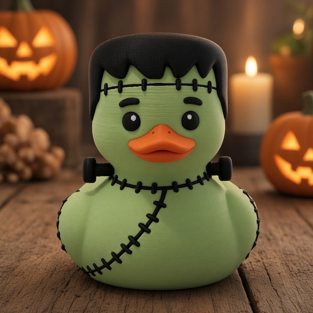 Cute monster duck, 3D printed, front view