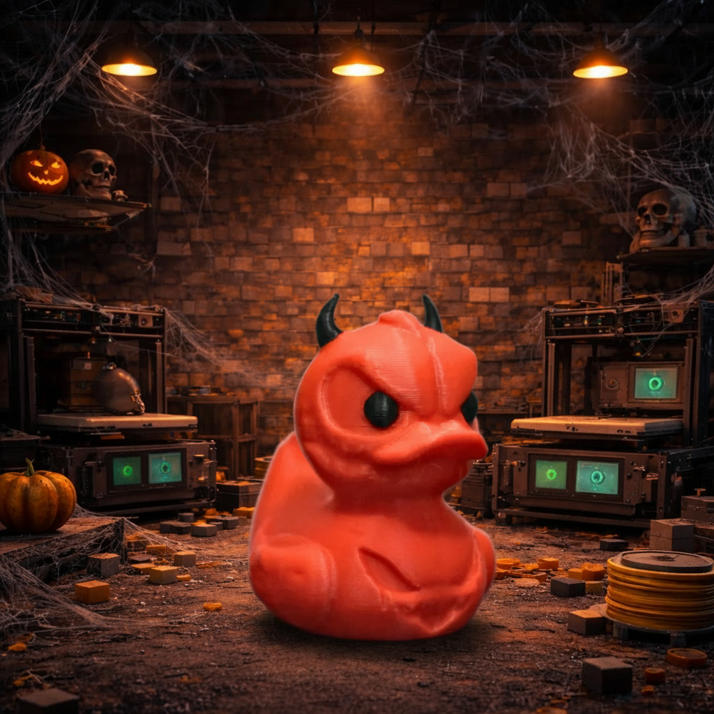 Evil Ghoul Duck - Image 1 with spooky background