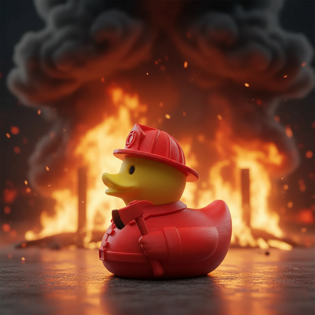 Firefighter Duck — Right Side