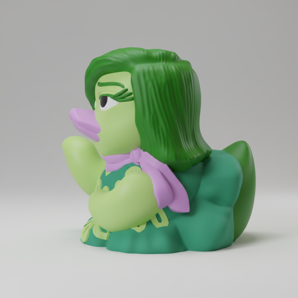 Disgust-Inspired Duck figurine left side profile