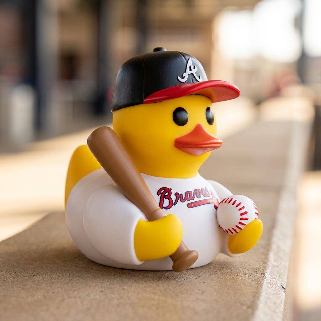 Atlanta Braves Baseball Duck camera-facing three-quarter view