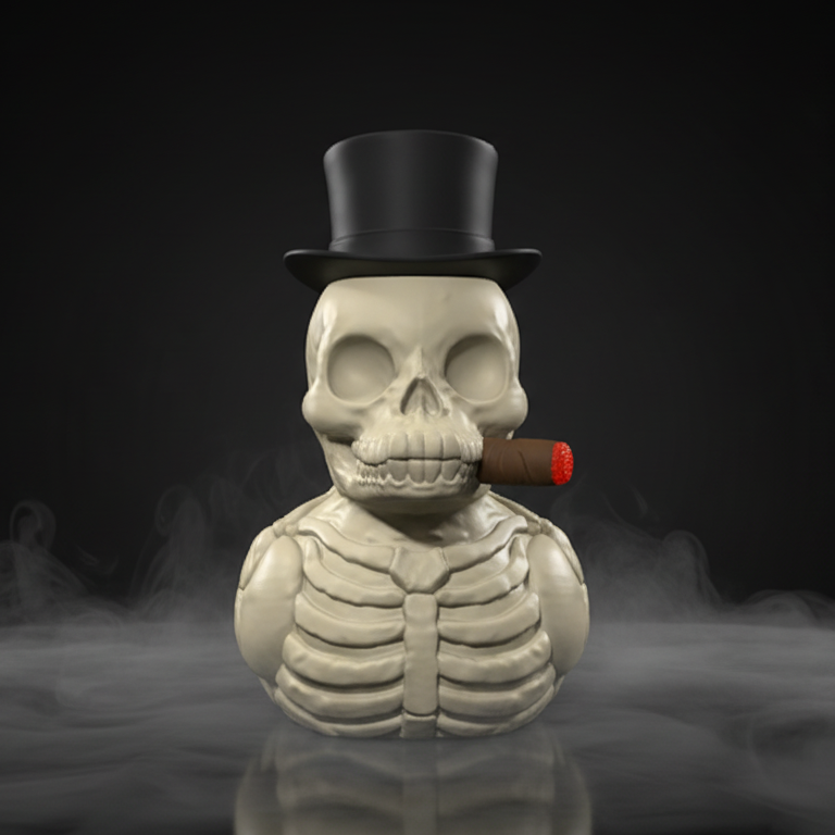 Top Hat Skeleton Duck - Front View | Zero Ducks Given