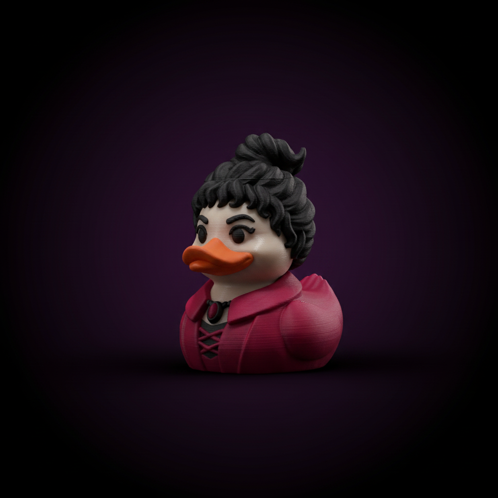 Mary Sanderson-inspired duck camera-facing three-quarter view