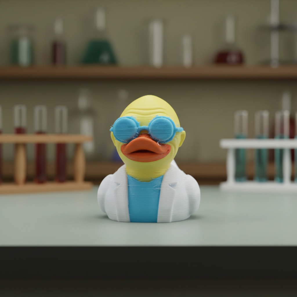 Professor Farnsworth-inspired 3D printed duck, front view