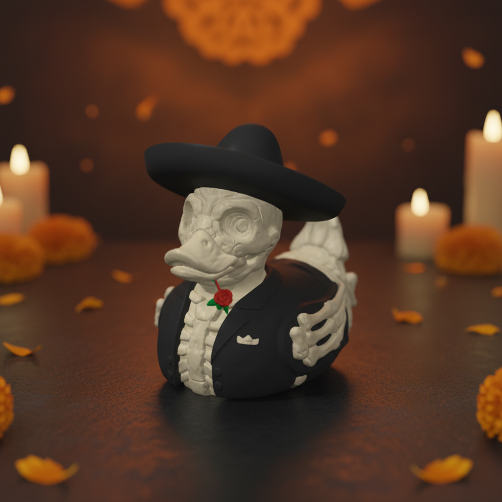 Skeleton Mariachi Duck - Camera-Facing View | Zero Ducks Given