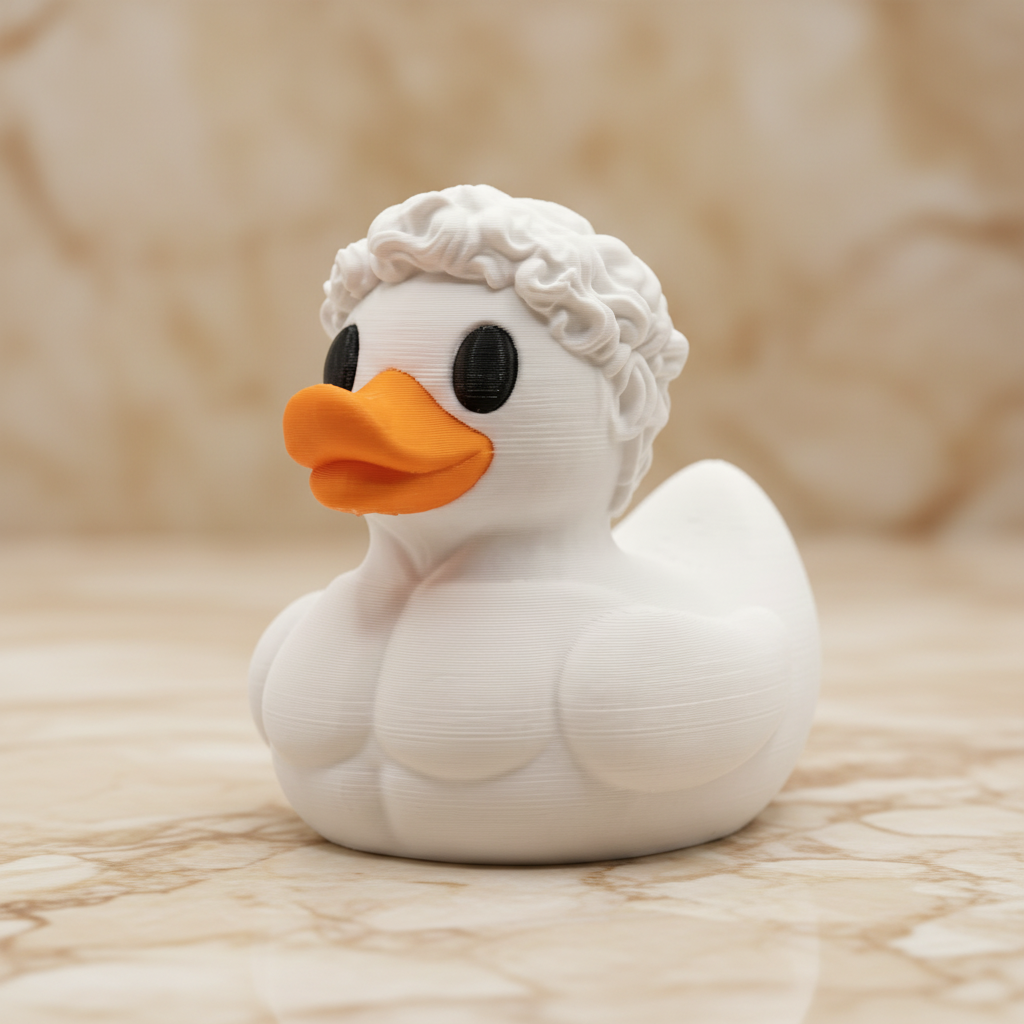 Statue of David Duck - Camera-Facing View | Zero Ducks Given
