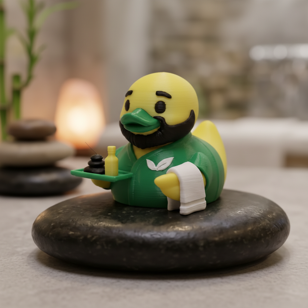Salon Spa Worker Duck front view