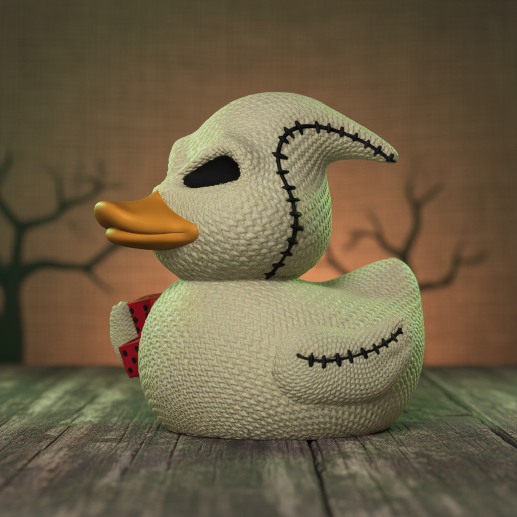 Oogie Boogie Duck collectible, left side view