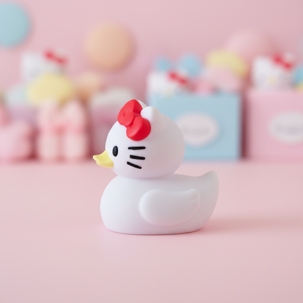 Hello Kitty Duck 3D printed figurine, left side view