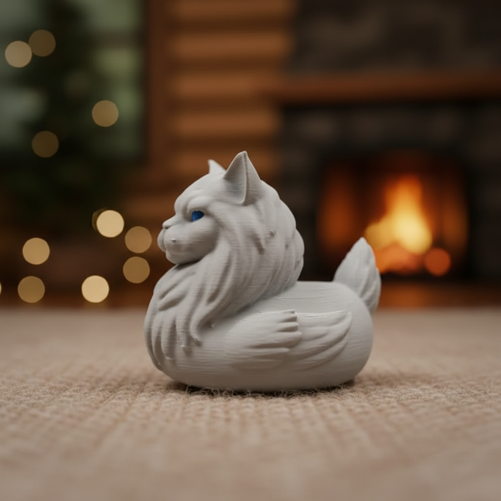 Maine Coon Cat Duck — Left Side