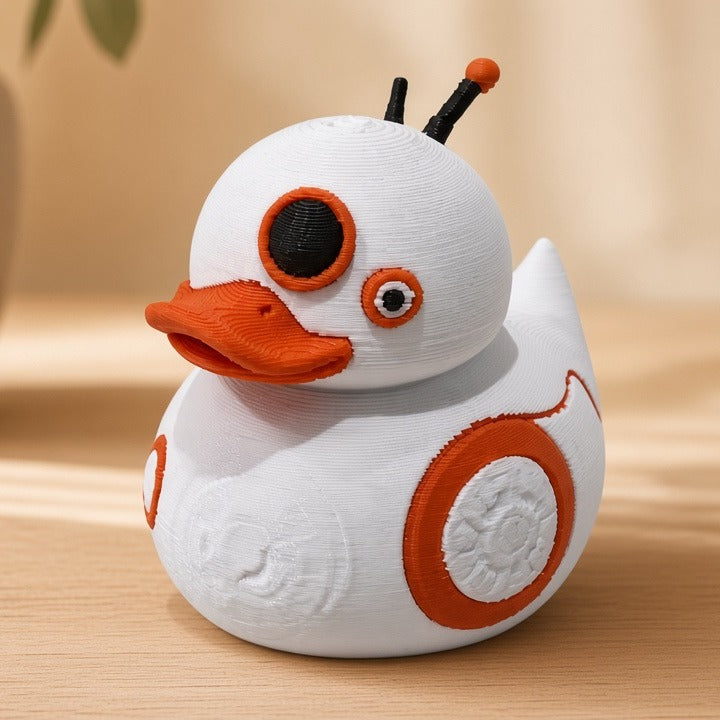 Orange Ball Droid Duck - 45-degree front-left view