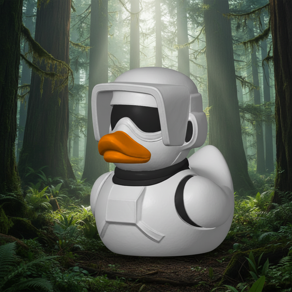 Scout Trooper Duck - Front with Endor Background