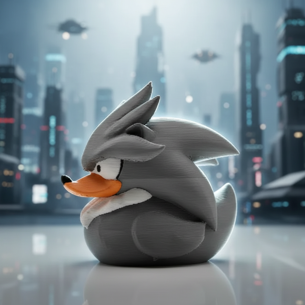 Silver the Hedgehog Duck — Left Side