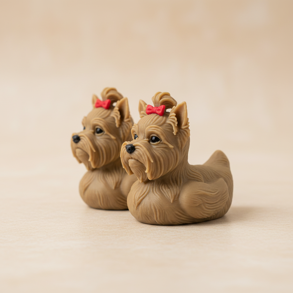 Yorkshire Terrier Duck Pair — Left Side